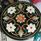 18" Table Marble Inlay Top pietra Dura antique center coffee malachite side