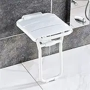 FFSPIIO Shower Chair Wall Mounted, for Bathing Showering Elderly Disabled Bath Bench with Legs Folding Bathroom Stools Shower Chair
