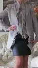 VALENTINO Runway Long Silk/Tulle Grey dress-y jacket/coat IT 40,US 2-6,XS-S
