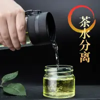 在飛比找樂天市場購物網優惠-玻璃杯茶水分離雙層防燙過濾泡茶杯戶外便攜隨手杯車載水杯帶提手