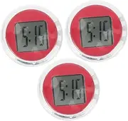 ULTECHNOVO 3pcs Electronic Clock Small Digital Clock Mini Watch Dash Handlebar Cars Motorcycle Digital Clock Scooters Motorcycle Alarm Clock for Car Ram LED Clock Movement Red