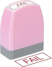 uxcell Fail Notice Stamp Self Inking, Red Ink Office Stamps Pre Inked Message Stamp Refillable Business Stamp, Pink