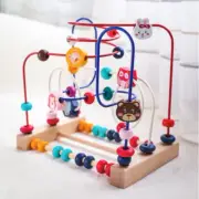 Montessori Baby Toys Wooden Roller Coaster Bead Maze Toddler Early Learning Educ