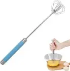 Easy Whisk Hand Blender,Stainles Steel Hand Push Rotary Semi-Automatic Egg Whisk