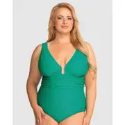 Nessa Aloa Plunge Full Bust One Piece Swimsuit