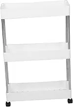 LOLIPPYY 1Pc Premium Multi Layer Storage Trolley Rack with Wheels Portable Kitchen Utility Cart for Organizing Bathroom Bedroom Living Lightweight Design Heightened Frame