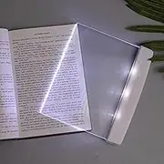 Iseuj Home Flat Book Lights for Reading at Night in Bed Clear LED Book Page Light Bookmark Light for Reading Illuminator Panel Plate Lamp Board Wireless (White)