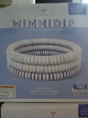 Minnidip Pool Splash Mini Pool Inflatable Fountain Sprinkler Nautical Stripes