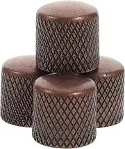 Kisangel 4pcs Metal Guitar Volume Control Knobs Durable Slip Potentiometer Caps for Electric Guitar and Bass Easy Installation Comfortable Use Suitable for Amplifiers and Effects