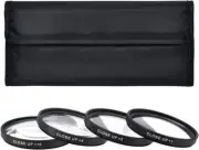 62MM MACRO CLOSE UP Lens 4 Filter Kit Set +1+2+4+10 NEW with Case