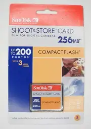 NEW SanDisk Shoot & Store 256MB MEGABYTE CF Compact Flash Camera Memory Card