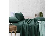 Amsons Royale Cotton Sheet Set - Fitted Flat Sheet With Pillowcases - Sage