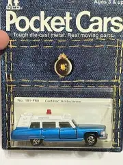 Vintage TOMICA Diecast Car CADILLAC AMBULANCE - CUSTOM MADE METALLIC BLUE. WOW