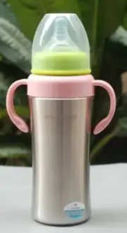 Mabo Love Stainless Steel Baby Bottle - 200ml - Blue