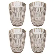 4PK Amara 250ml Lowball Glass Tumbler Water/Juice Drink Cup Glassware Set Coral