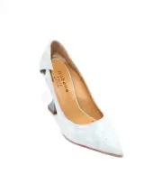 Isabelle 801y Sky Blue Leather Stiletto Heels Pointy Toe Pumps 39.5 / US 9.5