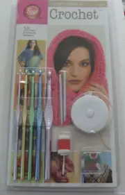 NOP Boye I Taught Myself To Crochet Kit 15 Projects Book Hooks Needles Tape New