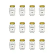 12PK The Styled Room Glass Olivia Preserving Jar Container 1000ml Clear/Gold