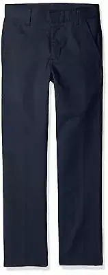 Nautica Boys' Uniform Flat Front Pant - Size 12 Regular (Big Boys) NAVY