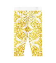 [Dolce & Gabbana Kids] Dolce & Gabbana Kids Baby Majolica cotton-blend jersey leggings M 3-6 yellow