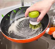 Kitchen Oil-Free Washing Pot and Dish Cleaning Brush Household Automatic soap Detergent Lazy People Brush Pot and Bowl Artifact Tableware Brush Support Water Control /455 (Color : One Color, Size :