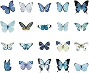 40 Pieces Butterfly Anti-Collision Window Clings Birds Window Decals to Prevent People and Bird Strikes on Window Glass Cling Decor for Windows and Doors (Blue, One Series)