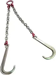 Obstacle car 4T/5T J Trailer Hook - Hanging Chain Hook, Long Shank Wrecker Hook, Galvanized Safety for Transport Tow Chain, for Car Wrecker Breakdown car(5T chain+double hook)