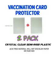 2 Pack Virus Vaccination CDC Card Clear Plastic Protector Holder Sleeve 3"x4"