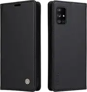 [YBFJCE] Case for Samsung Galaxy A71 4G PU Leather Wallet Case Cover, Flip Folio Case with Card Holders, Magnetic Closure, Stand Feature, Black