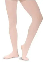 Danskin 85 Women's Size B (Medium) Ballet Pink Footed Tights w/ Back Seams