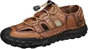 [Vrupons] Men's Anti-Collision Toe Breathable Mesh Sandals - Lightweight Casual Outdoor Shoes
