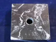 Vtg 3x3x3/4" Square Black w/White Italian Marble Lamp Base New Old Stock Zm11