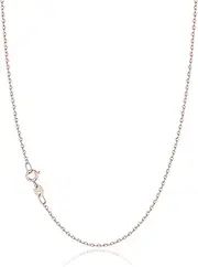 [Jewlpire] Solid 18k Gold Over 925 Sterling Silver Chain Necklace for Women Girls, 1.2mm Cable Chain Necklace Super Sturdy & Shiny Women's Chain Necklaces 14/16/17/18/20/22/24 Inches