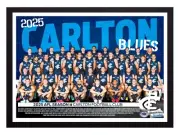 Framed 2025 Carlton Blues AFL Football Poster - 62cm x 44.5cm x 3.5cm