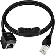 Cable RJ45 CAT6 8P8C STP UTP Male to Female Extension Cable with 304 Singal Switch On/Off LAN Ethernet Network Patch Cord (60cm)