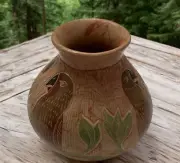 Mata Ortiz Pottery Estefania Reyes Martinez McCaw Parrot Mixed Clay Vase Mexican