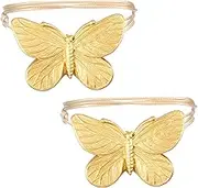 FwQoFvk 2Pcs Curtain Holdback, Magnetic Curtain Tieback, Resin Window Curtain Holder, Magnetic Drapes Tiebacks, Window Treatment Holdbacks for Bedroom Bathroom Kitchen (Gold, Anglewing)