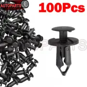 100pcs 8MM Hole Plastic Rivets Retainer Fender Bumper Push Pin Fastener Clips