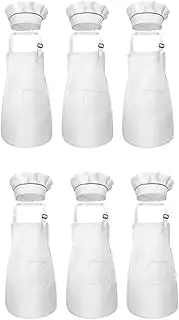 Mellisso 12-Piece Children's Apron and Chef Hat Set Adjustable Children's Kitchen Apron for Cooking and Painting