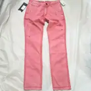 NEW PRPS RED PAINT SPLATTER SPATTER COTTON DENIM KHAKI CASUAL PANTS 32