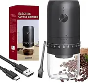 Electric Coffee Grinder with Cone Grinder, Portable Small Coffee Grinder, Rechargeable, 40 Coarse Grain Settings, Electric Grinder with Ceramic Core for Coffee Beans, Cereals and Spices