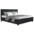 Artiss Bed Frame Queen Size Mattress Base Wooden Platform Fabric Charcoal NEO