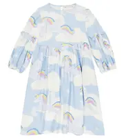 [Stella McCartney Kids] Stella McCartney Kids Printed smocked dress Y 2 blue