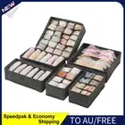 AU Closet Organizers Zipper Design Storage Box Space-Saving (Dark Grey 6PCS)