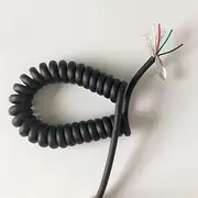PUR Spring Wire Shielded Cable 4 cores 26 24 20 AWG Stretch 1 2 3 4 5 6 3 7 8 9 10 11 12 Meters Matte Spiral Telescopic Wire(Stretch 8 Meter,4 cores 24 AWG)