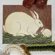 Cooper Oaks Handpainted Needlepoint 13 ct Rabbits Hare's Heir warren kimble folk