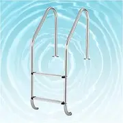 Swimming Pool Ladder,2/3 Step Pool Pedal Ladder,Stainless Steel Step,for Above Ground Pools Stair Entry,Easy to Install and Climb(2 Step)