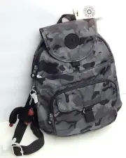 KIPLING QUEENIE BACKPACK LUGGAGE CAMO FOG NEW AUTHENTIC