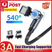 Magnetic iPhone Charging Cable Cord Charger Micro USB/Type-C/IOS/USB-C Rotate AU