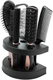 5Pcs Paddle Hair Brush Detangling Brush and Hair Comb Set Hair Brush Professional Salon Hairbrush Mirror Women Makeup Hand Comb Set For Straight Curly and All Hair Types (pink)